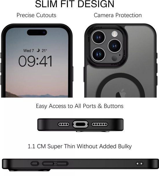 iPhone 17 Hoesjes – MagSafe Backcover – Schokbestendig – Inclusief 2x Screenprotector – Zwart-Ilumina Benelux