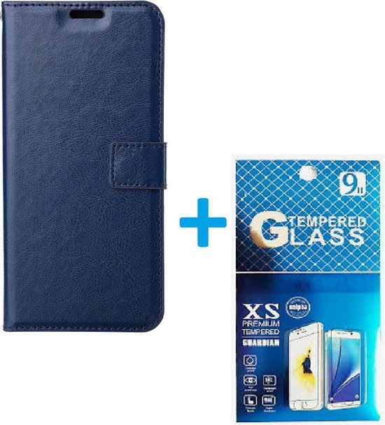 Nokia XR20 Hoesjes – Portemonnee Book Case – Pasjeshouder – 2x Gehard Glas Screenprotector – Blauw-Ilumina Benelux