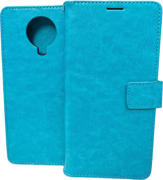 Nokia G10/G20 Hoesjes – Bookcase Portemonnee – Magneetsluiting – Pasjeshouder – 3x Screenprotector – Turquoise-Ilumina Benelux