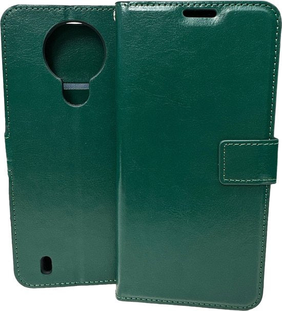 Nokia 1.4 Hoesjes – Bookcase Portemonnee Hoes – Pasjeshouder – Magneetsluiting – Groen-Ilumina Benelux