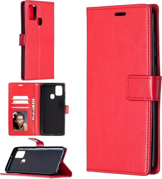 Huawei P Smart 2020 Hoesjes – Book Case – Magneetsluiting – Pasjeshouder – Rood-Ilumina Benelux