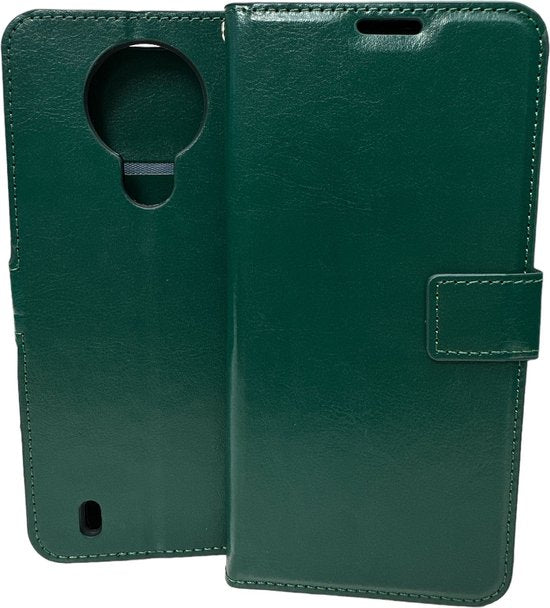 Nokia 1.4 Hoesjes – Portemonnee Book Case – Pasjeshouder – 2x Gehard Glas Screenprotector – Groen-Ilumina Benelux