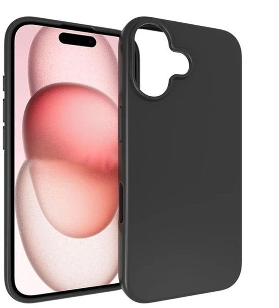 iPhone 16 Hoesjes – Siliconen Backcover – Inclusief 1x Screenprotector Gehard Glas – Zwart-Ilumina Benelux