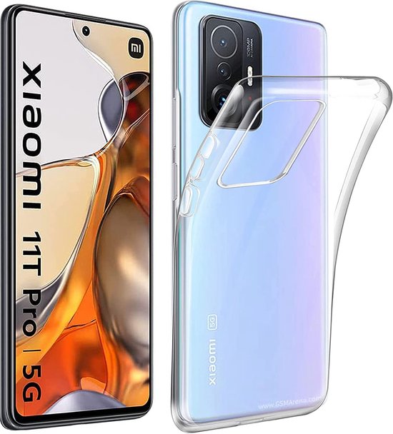 Xiaomi 11T/11T Pro Hoesjes – Transparante Siliconen Backcover – Inclusief 3x Screenprotector Gehard Glas – Anti-kras-Ilumina Benelux