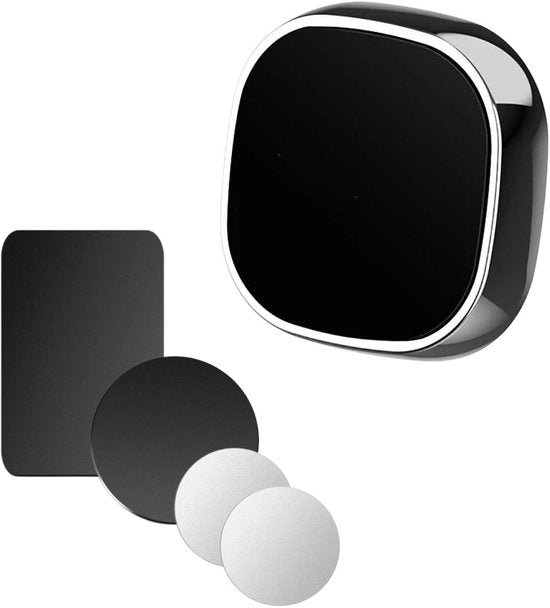 Telefoonhouder auto – Magnetisch – Sterke magneet – Incl. 4 metalen plaatjes – Zwart-Ilumina Benelux