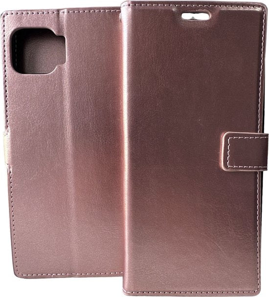 Motorola Moto G 5G Plus Hoesjes – Portemonnee Book Case – Pasjeshouder – Magneetsluiting – Roségoud-Ilumina Benelux