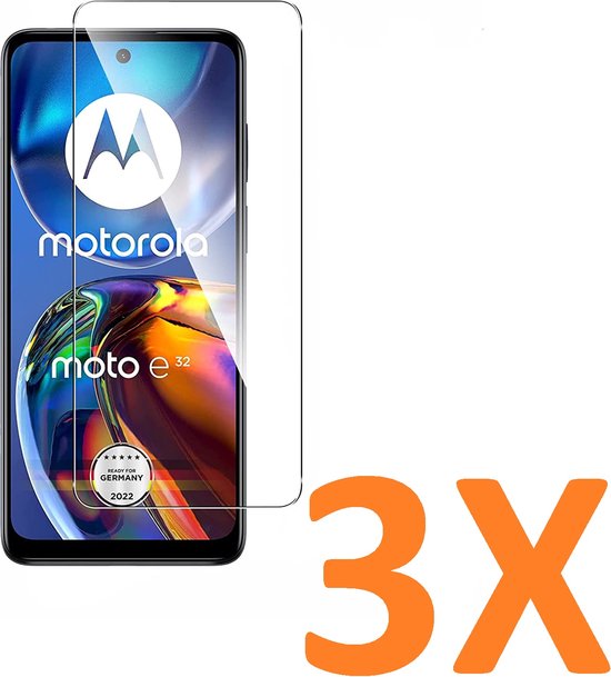 Screenprotector - Geschikt voor Motorola Moto E32 / E32S - 9H Glas (3-Pack)