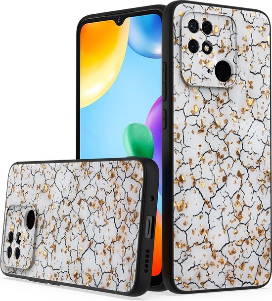 Xiaomi Redmi 10C Hoesjes – Siliconen Backcover met Print – Schokbestendig – Gebroken Wit-Ilumina Benelux