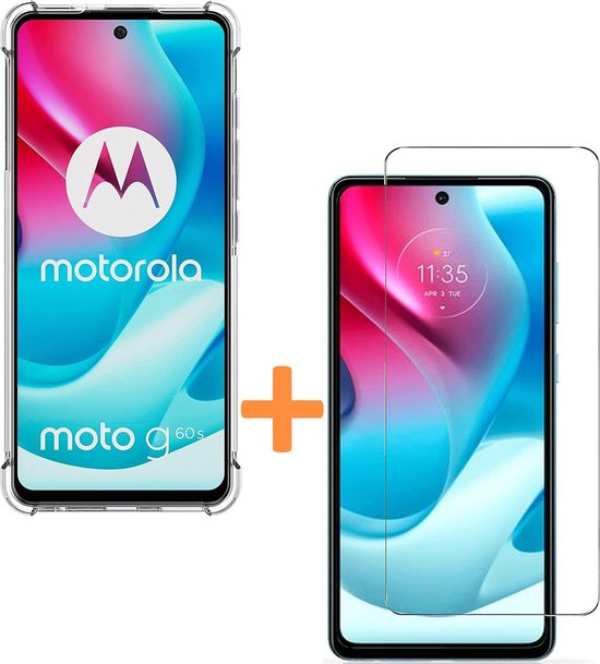 Motorola Moto G60s / G60 Hoesjes – Siliconen Backcover – Schokbestendig – Transparant – 2x Screenprotector-Ilumina Benelux