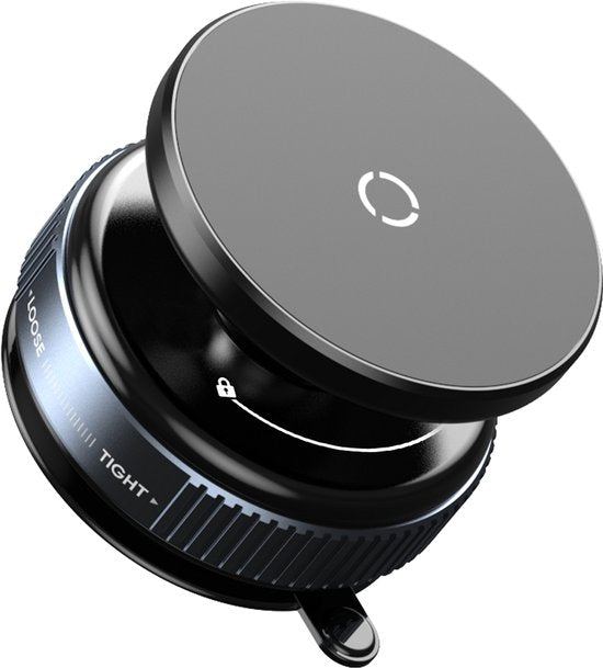 Telefoonhouder auto – Magnetisch vacuüm zuignap – 360° draaibaar & verstelbaar – Handsfree voor dashboard & glad oppervlak – Zwart-Ilumina Benelux