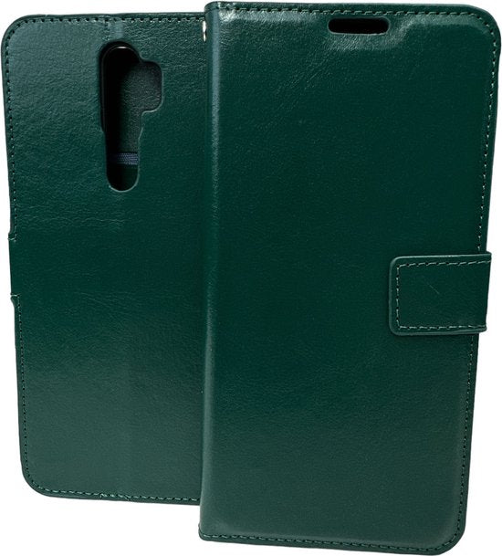 Oppo A9 2020/A5 2020 Hoesjes – Portemonnee Book Case – Pasjeshouder – Magneetsluiting – Groen-Ilumina Benelux