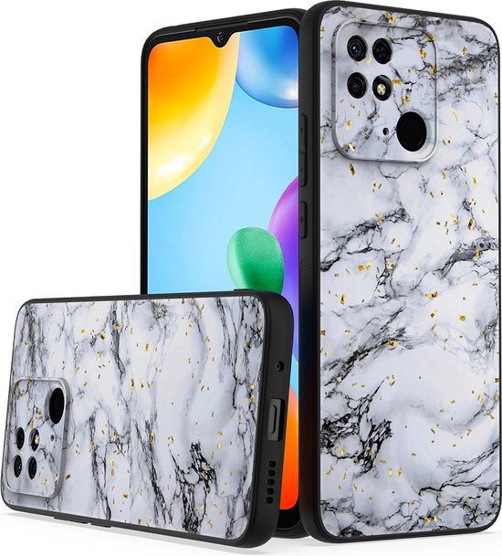 Xiaomi Redmi 10C Hoesjes – Siliconen Backcover – Marmer Print – Wit-Ilumina Benelux