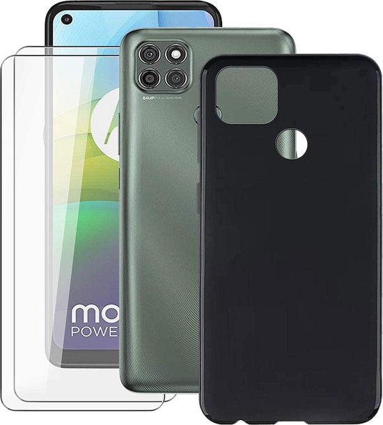 Motorola Moto G9 Power Hoesjes – Siliconen Backcover – Inclusief 2 Screenprotectors – Zwart-Ilumina Benelux