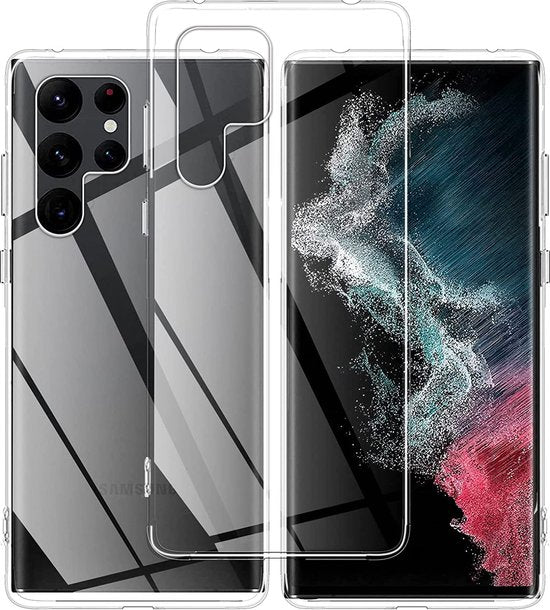 Samsung Galaxy S22 Ultra Hoesjes – Soft TPU Siliconen Backcover – Screenprotector + Camera Lens Protector – Transparant-Ilumina Benelux