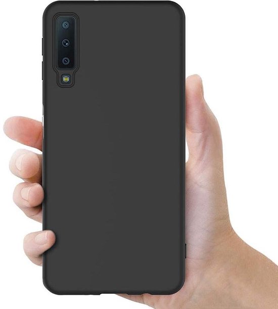 Samsung Galaxy A7 2018 Hoesjes – Siliconen Backcover – Soft Silicone – Zwart-Ilumina Benelux