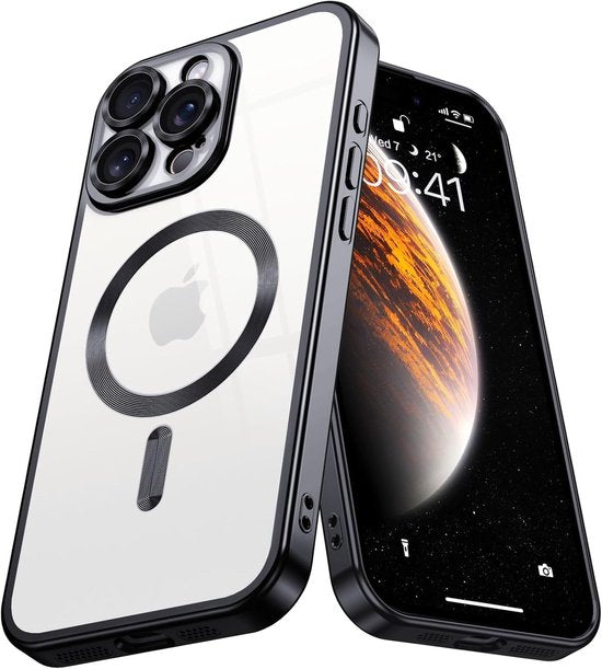 iPhone 14 Hoesjes – MagSafe compatibele backcover – Ingebouwde camerabescherming – Zwart-Ilumina Benelux