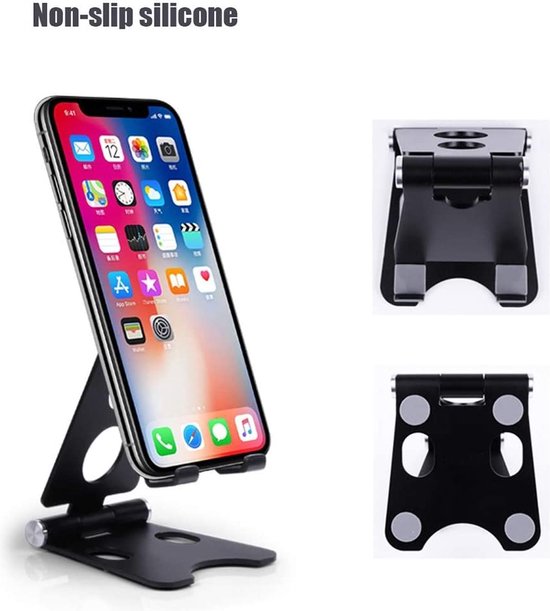Telefoonhouder bureau – Tablethouder standaard – Aluminium verstelbaar – Antislip – Roze-Ilumina Benelux