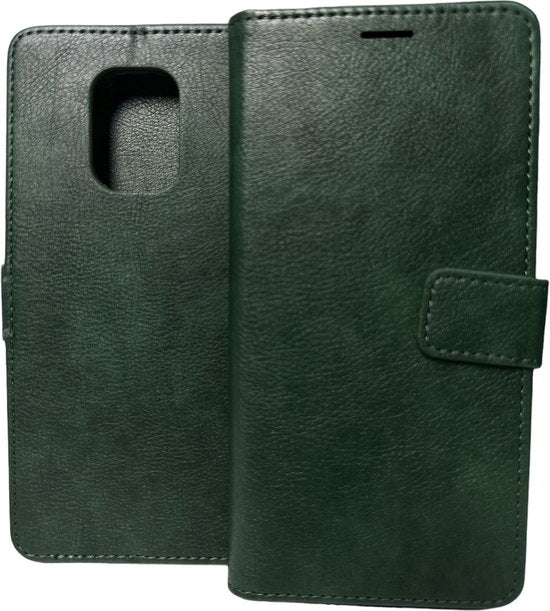 Xiaomi Redmi Note 10 Lite Hoesjes – Portemonnee Book Case – Pasjeshouder – 2x Gehard Glas Screenprotector – Groen-Ilumina Benelux