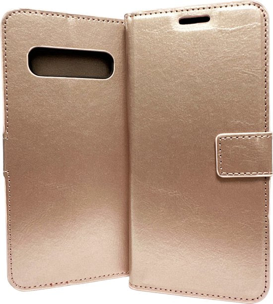 Samsung Galaxy S10 Plus Hoesjes – Portemonnee Hoes – Pasjeshouder – Magneetsluiting – Roségoud-Ilumina Benelux