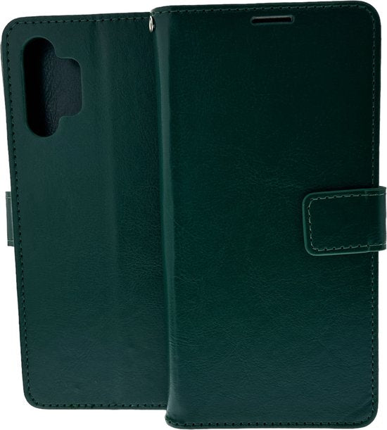 Samsung Galaxy A32 4G Hoesjes – Portemonnee Book Case – Pasjeshouder – Magneetsluiting – Groen-Ilumina Benelux