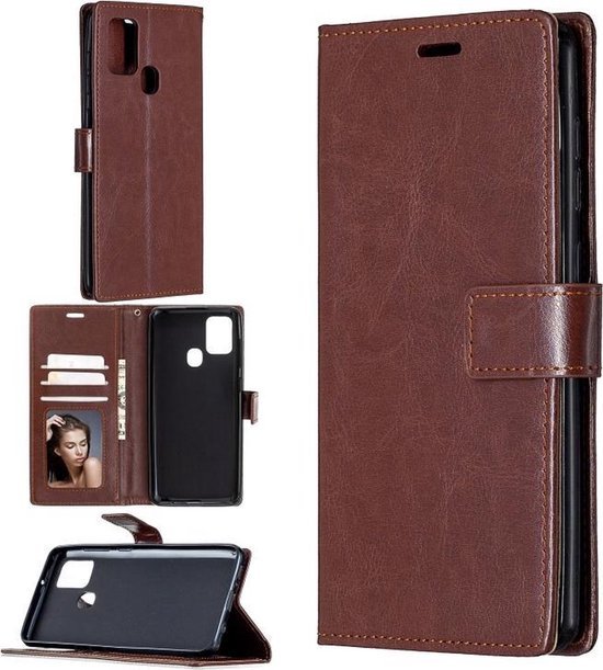 Nokia G11 Plus Hoesjes – Portemonnee Bookcase – Magneetsluiting – 2x Gehard Glas Screenprotector – Bruin-Ilumina Benelux