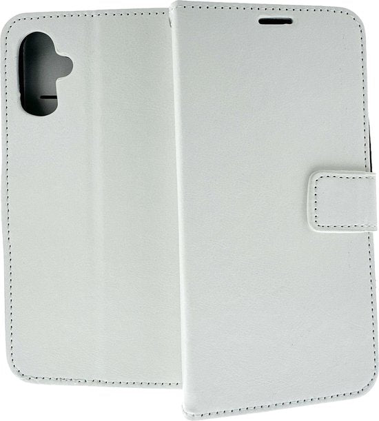 iPhone 16 Hoesjes – Portemonnee Bookcase – Pasjeshouder – 1x Screenprotector Gehard Glas – Wit-Ilumina Benelux