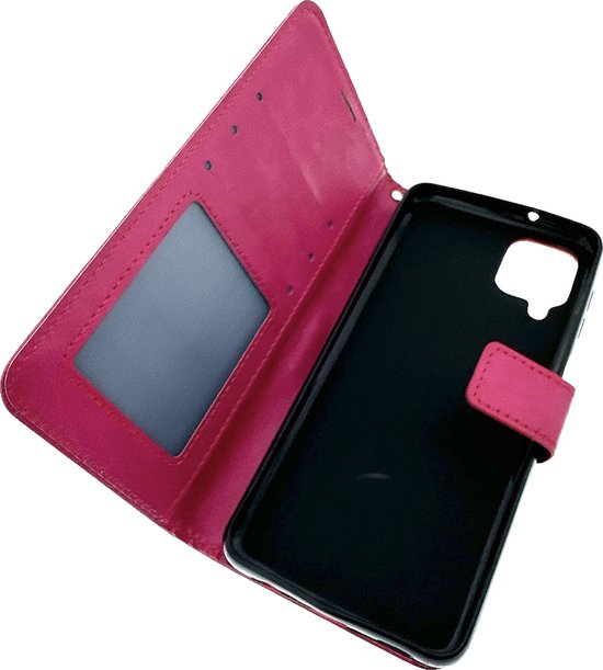 Samsung Galaxy A42 5G Hoesjes – Bookcase Portemonnee Hoes – Pasjeshouder – Magneetsluiting – Roze-Ilumina Benelux