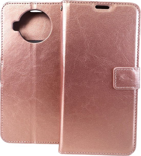 Xiaomi Redmi Note 9 Pro 5G Hoesjes – Bookcase Portemonnee Hoes – Pasjeshouder – Magneetsluiting – Roségoud-Ilumina Benelux