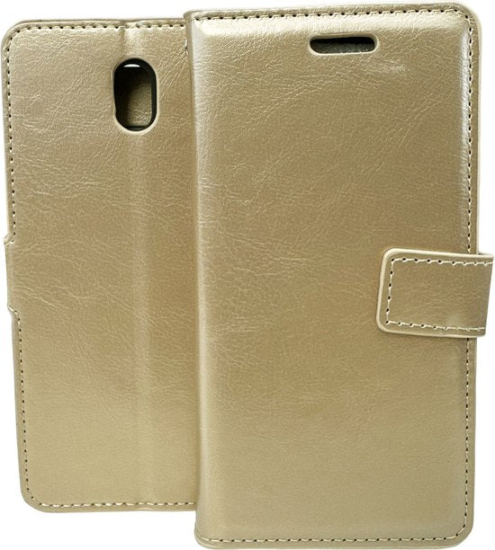 Nokia 2.2 Hoesjes – Bookcase Portemonnee Hoes – Pasjeshouder – Magneetsluiting – Goud-Ilumina Benelux
