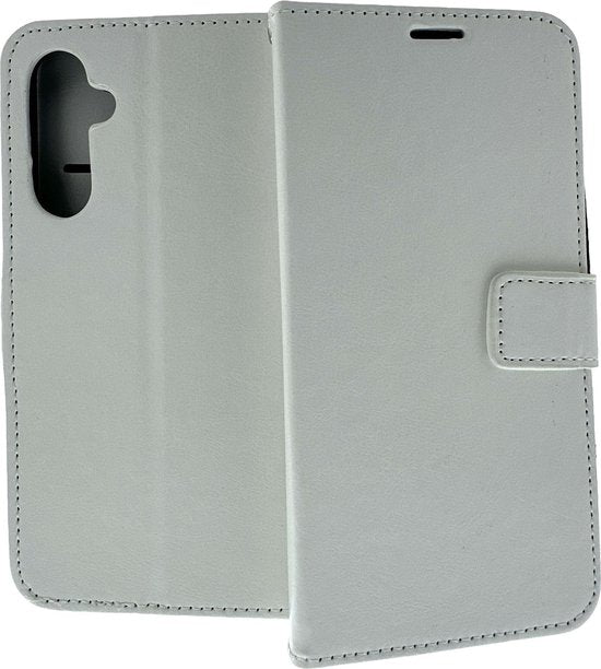 OnePlus Nord CE Hoesjes – Portemonnee Book Case – Pasjeshouder – Magneetsluiting – Wit-Ilumina Benelux