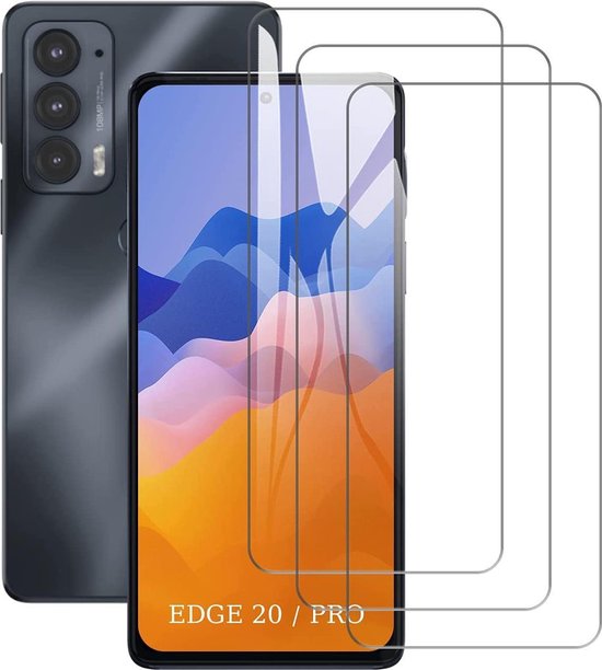 Screenprotector - Geschikt voor Motorola Edge 20 - 9H Glas (3-Pack)