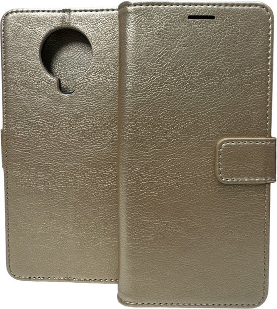 Nokia G10/G20 Hoesjes – Portemonnee Book Case – Pasjeshouder – 2x Screenprotector Gehard Glas – Goud-Ilumina Benelux