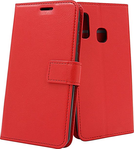 Samsung Galaxy A40 Hoesjes – Portemonnee Bookcase – Pasjeshouder – Magneetsluiting – Rood-Ilumina Benelux