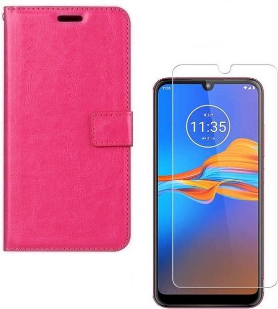 Samsung Galaxy A10e Hoesjes – Portemonnee Hoes – Pasjeshouder – 2x Gehard Glas Screenprotector – Roze