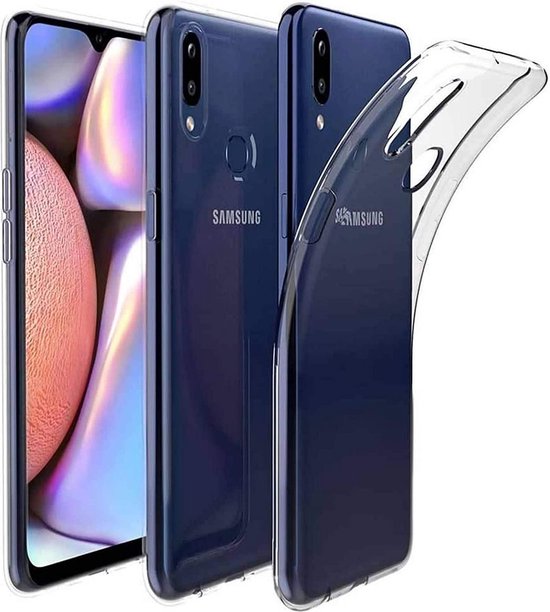 Samsung Galaxy A20S Hoesjes – TPU Siliconen Backcover + 2x Screenprotector Gehard Glas – Anti Kras – Transparant-Ilumina Benelux