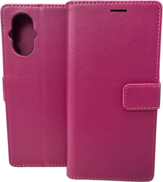 Oppo Reno 8 Lite Hoesjes – Portemonnee Bookcase – Pasjeshouder – Magneetsluiting – Roze-Ilumina Benelux