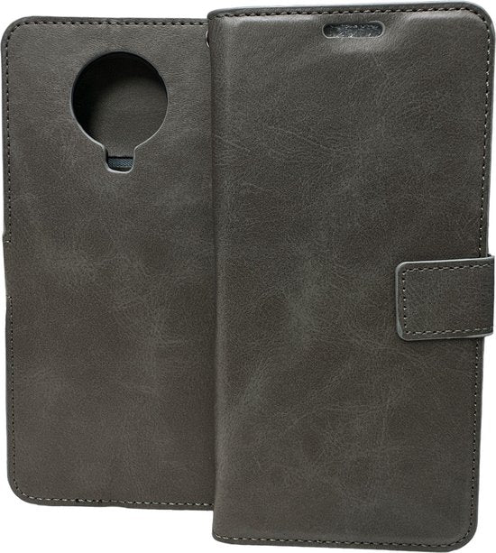 Nokia G10/G20 Hoesjes – Portemonnee Book Case – Pasjeshouder – 2x Gehard Glas Screenprotector – Grijs-Ilumina Benelux