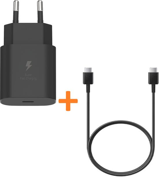Oplader – Geschikt voor Samsung Galaxy S22/S21/S20/S10/A52/A53 – Snellader 25W Quick Charge – USB-C kabel-Oplader-Ilumina Benelux