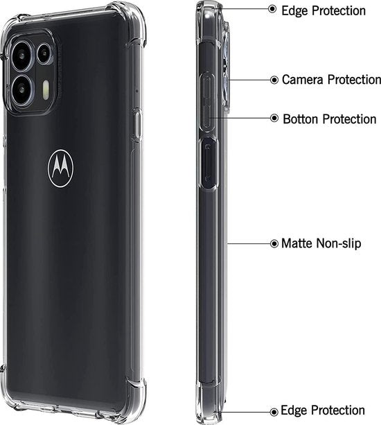 Motorola Edge 20 Lite Hoesjes – Transparante Siliconen Backcover – Schokbestendig – Anti-shock-Ilumina Benelux