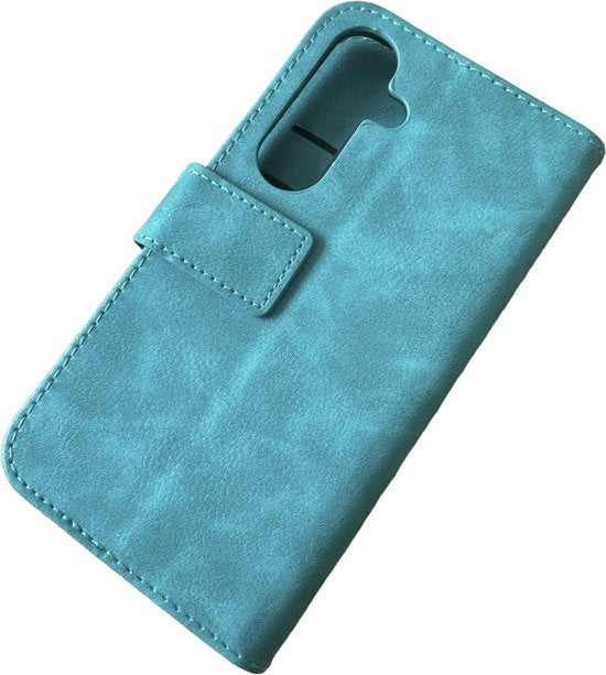 Multi Storage Wallet Hoesje Geschikt voor Samsung Galaxy A35 - met 9 Pasjesvakken - Groen