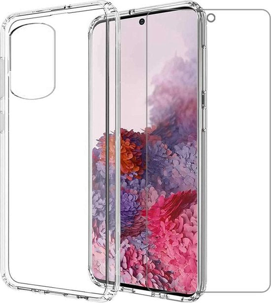 Samsung Galaxy S20 Hoesjes – Anti-Shock Siliconen Backcover – Schokbestendig – 2 Pack Screenprotector Gehard Glas – Transparant-Ilumina Benelux