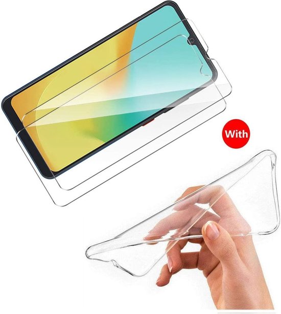 Nokia 3.4 Hoesjes – Transparante Siliconen Backcover – 2x Screenprotector Gehard Glas – Anti Kras-Ilumina Benelux