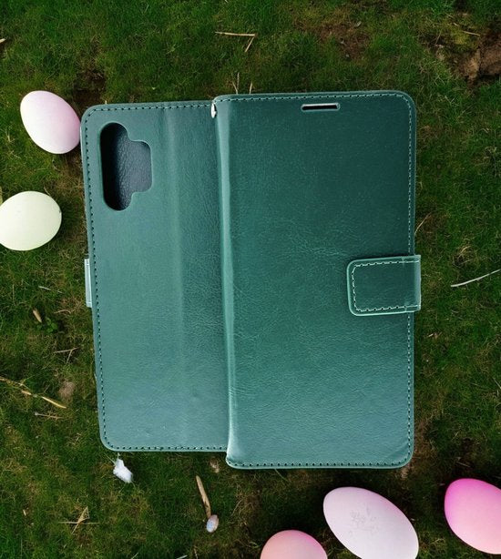 Samsung Galaxy A32 5G Hoesjes – Portemonnee Hoes – Pasjeshouder – 2x Gehard Glas Screenprotector – Groen-Ilumina Benelux
