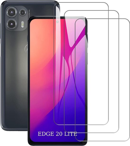 Screenprotector - Geschikt voor Motorola Edge 20 Lite - 9H Glas (3-Pack)