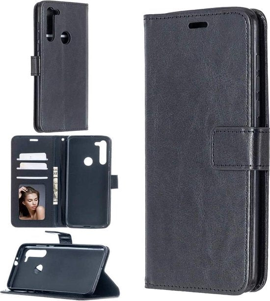 Oppo A91 Hoesjes – Portemonnee Book Case – Pasjeshouder – Magneetsluiting – Zwart-Ilumina Benelux