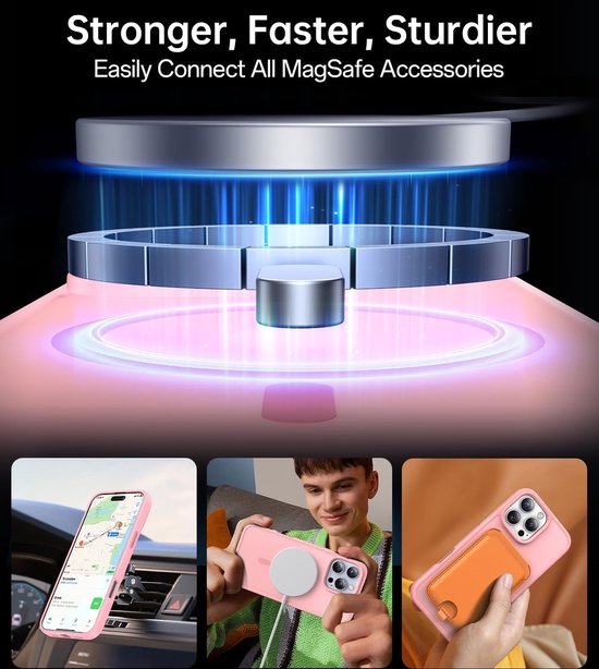 iPhone 13 Mini Hoesjes – Matte Backcover met Camera Lens Protector – 2x Screenprotector – MagSafe Compatibel – Roze-Ilumina Benelux