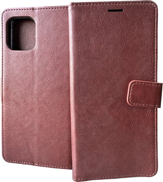 Motorola Edge 20 Lite Hoesjes – Portemonnee Book Case – Pasjeshouder – 2x Screenprotector – Bruin-Ilumina Benelux