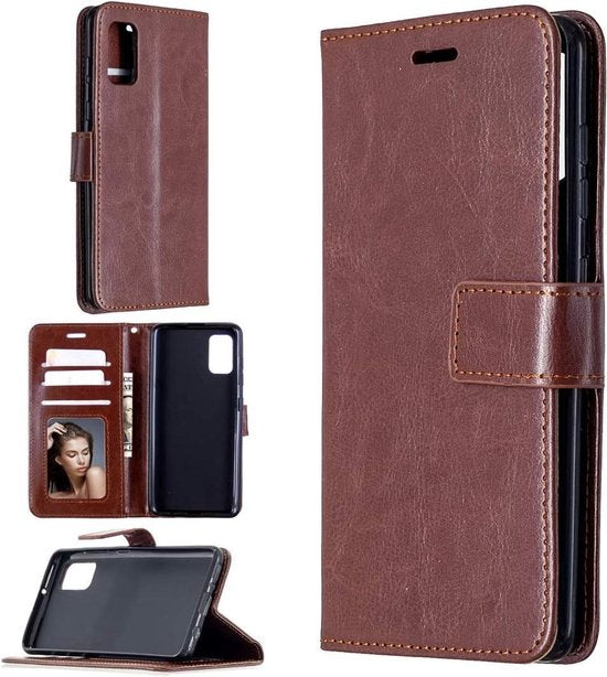 Samsung Galaxy A71 Hoesjes – Portemonnee Book Case – Pasjeshouder – Magneetsluiting – Bruin-Ilumina Benelux