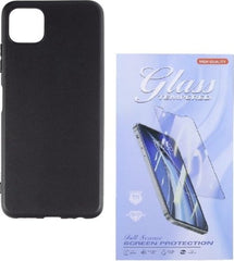 Samsung Galaxy A22 4G Hoesjes – Siliconen Backcover – Soft Touch – Inclusief 2x Screenprotector – Zwart