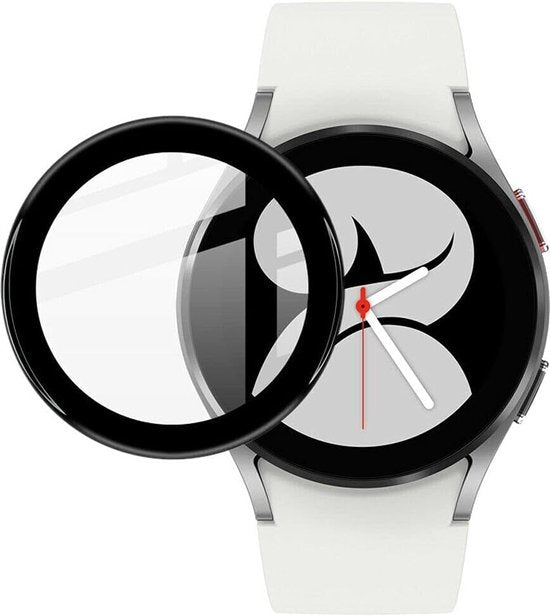 Screenprotector Geschikt voor: Samsung Galaxy Watch 6 / 5 / 4 - 44mm - Tempered Glass Screen Protector van gehard glas - 3D volledige dekking, 9H hardheid - bubbelvrij - 2 stuks